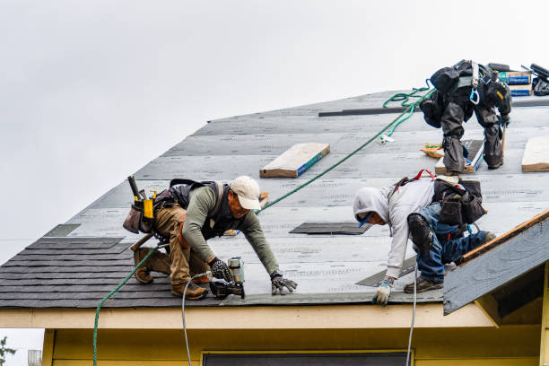 Professional Gutter Installation technician working in Ewan, NJ